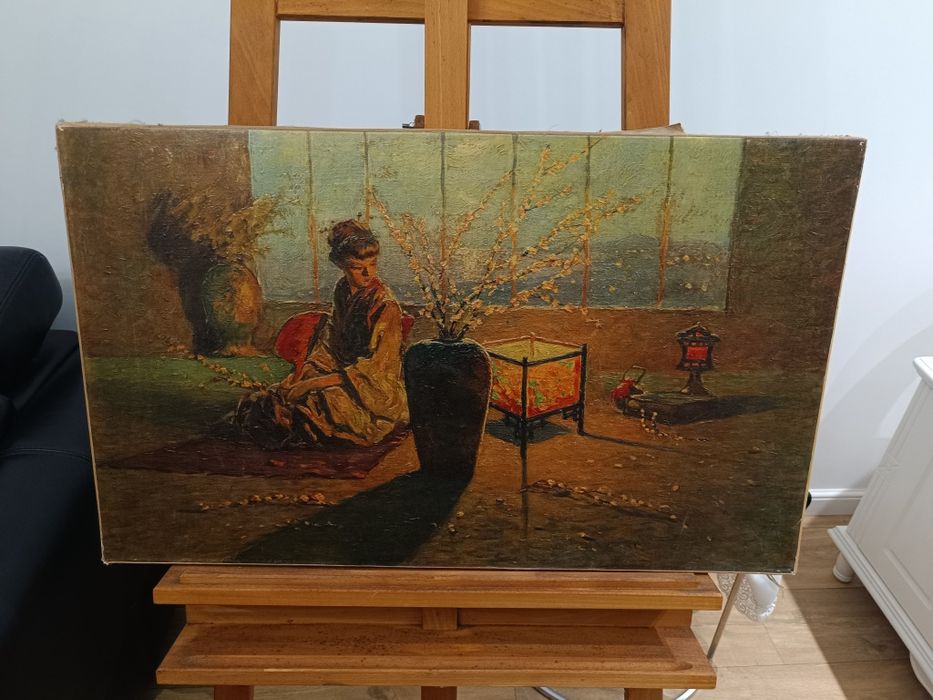 Komaromi (Kacz) „Madame Butterfly” – obraz na płótnie 70x45 cm vintage