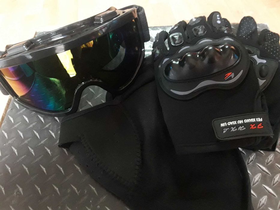 Мото шлем Rock Enduro pit Bike с очками и перчатками