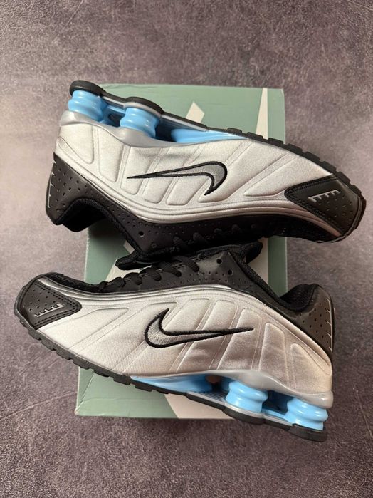 ‼️Кросівки Nike Shox R4 Light Grey Blue Black