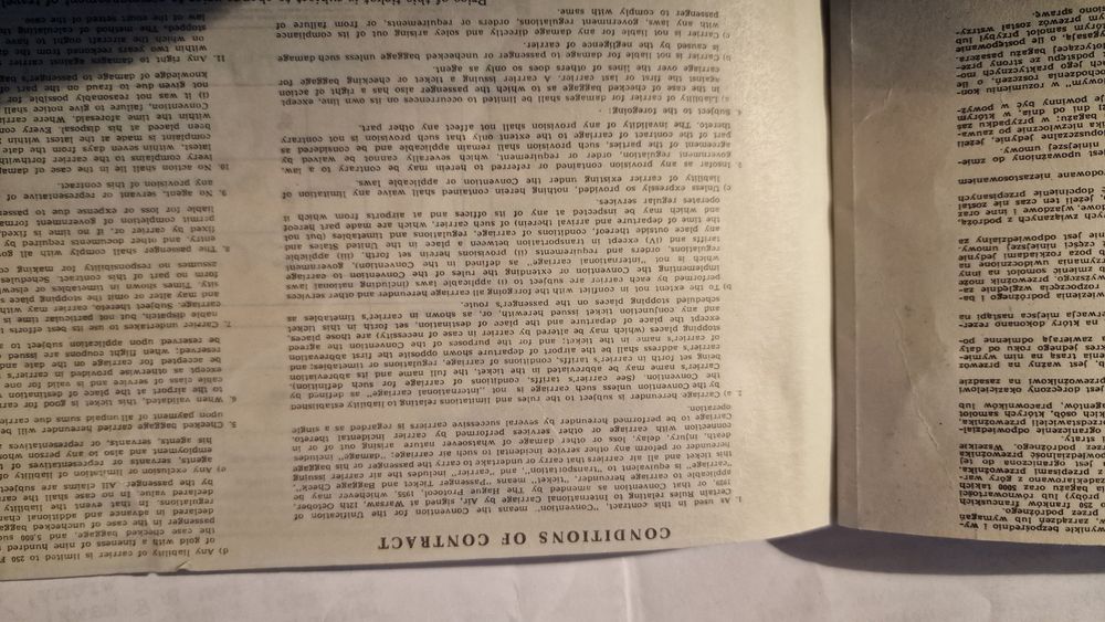 Bilet lotniczy z prl. 1967r.