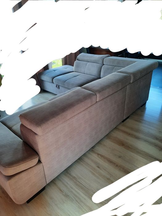 Sofa rozkładana, 5 osobowa, szara