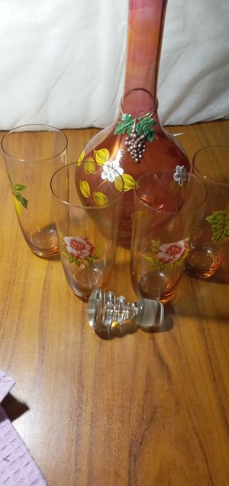 Богемский набор для вина 2 л с цветочным принтом 850 гр.