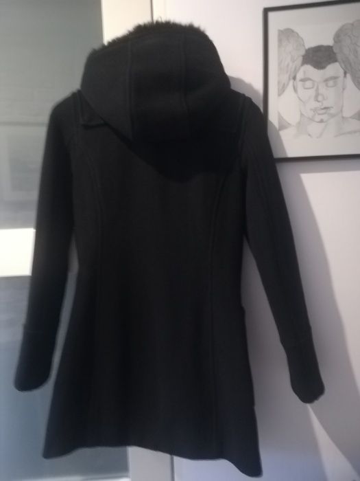 Płaszcz z kapturem TOPSHOP 36 (S) czarny