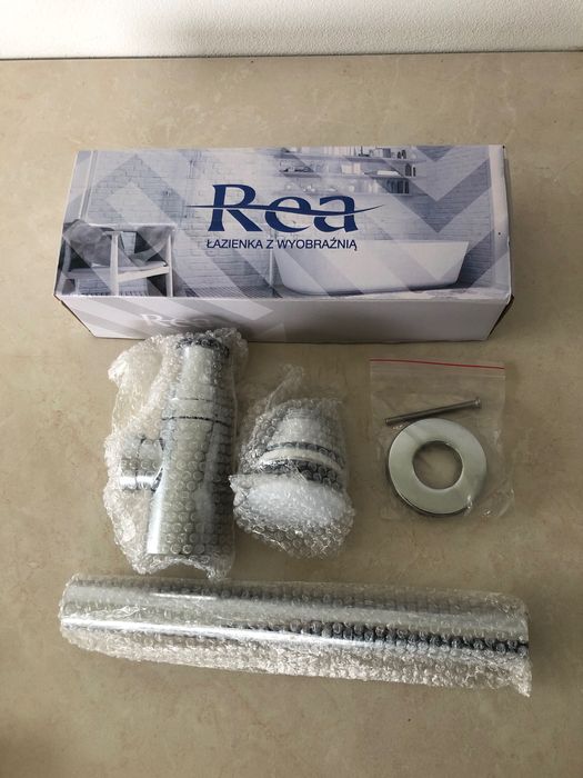 Rea Syfon Umywalkowy z Korkiem Klik-Klak Chrom Rea