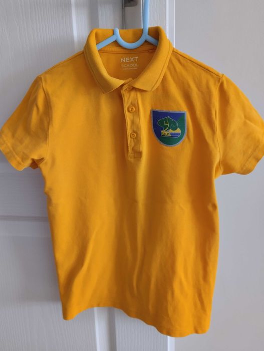 Mundurek szkolny SP4 Ełk, żółta koszulka polo, rozmiar 128