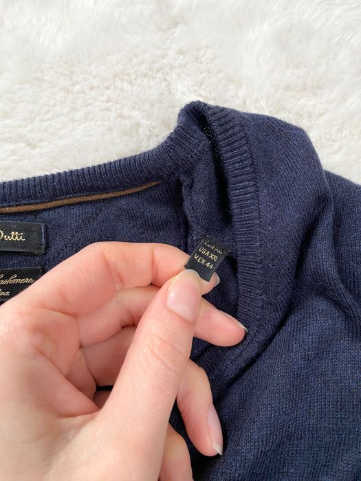 granatowy sweter massimo dutti bawełna jedwab kaszmir XXL