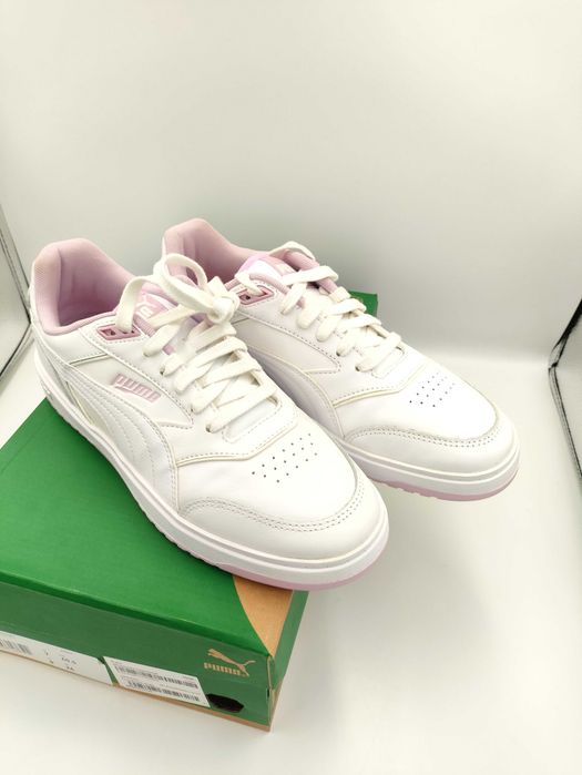 Sneakersy buty Puma Doublecourt biało-różowe 40.5 / 26 cm stan bdb