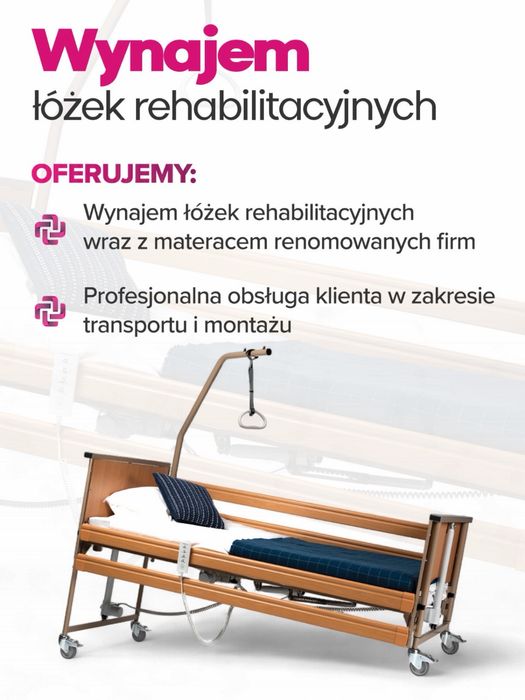Łóżko rehab.elektr.z materacem.Transport, montaż. TUCHOLA