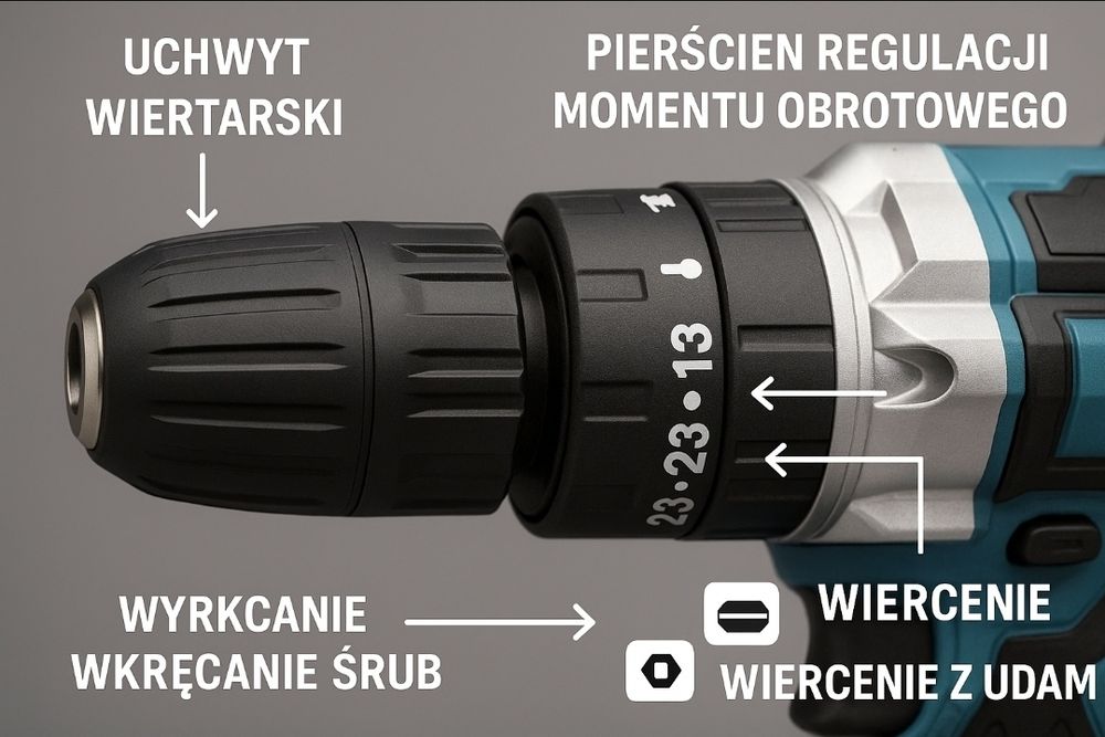 wkrętarka akumulatorowa 18V 2x bateria litowo jonowa zestaw super cena