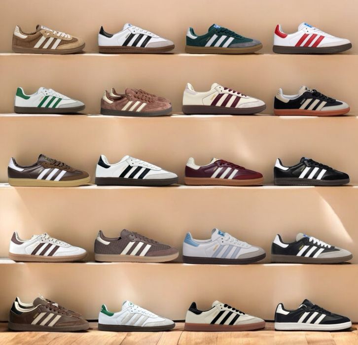 р36-45 Кросівки Adidas Samba White Black Brown Beige Green