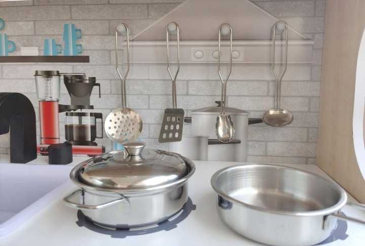 Кухня игровая деревянная, детская кухня большая Nela звук ефект