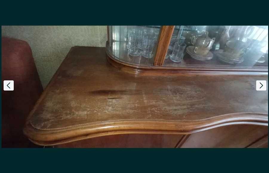Kredens w stylu art deco z nadstawką lata 50/60, PRL
