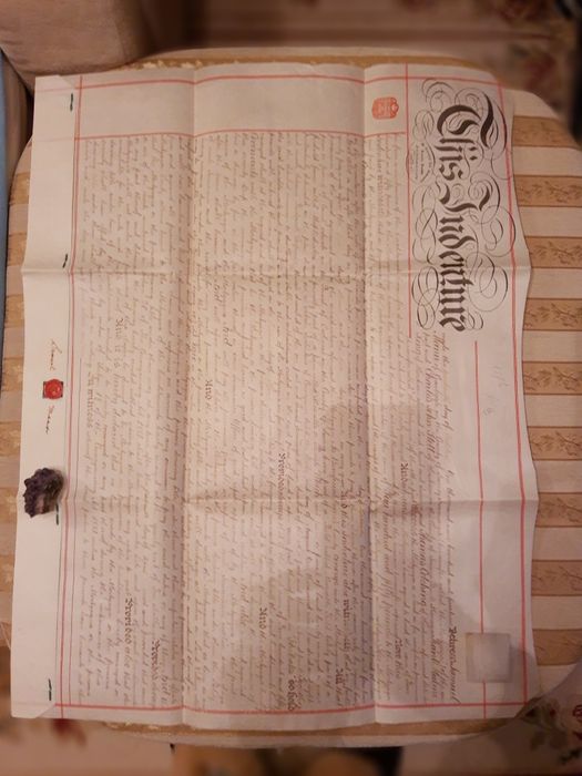 Dokument Anglia Wielki Pergamin Slott z 1914 roku - Oryginalny