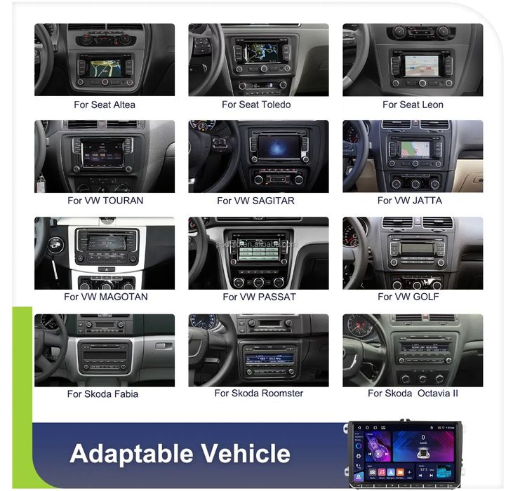 Rádio 9 Polegadas Seat Skoda  Volkswagen 4/64GB Carplay GPS wifi BT