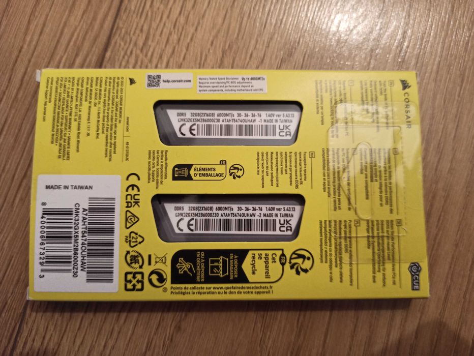 Pamięć RAM DDR5 Corsair Vengeance 32GB (2x16GB) 6000 CL30