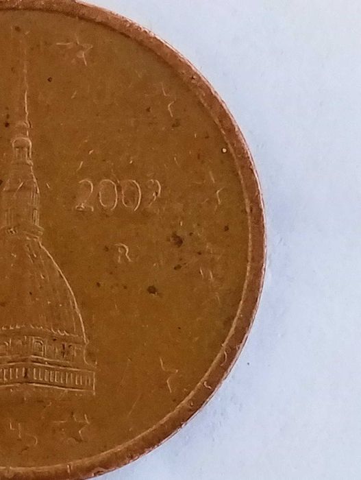 Moeda de 2 cêntimos, Itália 2002, difícil de encontrar (com oferta)