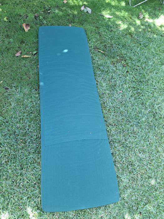 1 Colchão para espreguiçadeira jardim, tecido verde, usado