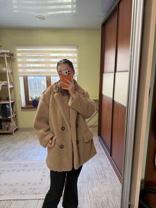 Шубка тедді Zara пальто