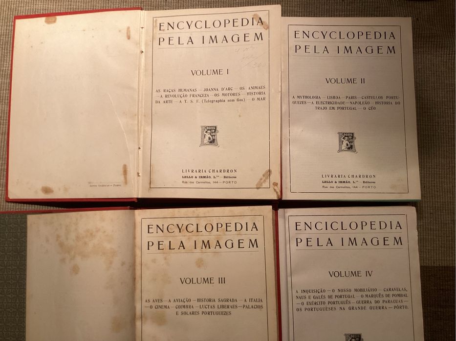 Livros Encyclopedia pela Imagem. 4 vol. Completa. Lello e Irmão, Lda