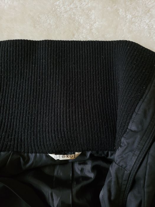 Czarna minimalistyczna parka, z bawełną, george, rL/M oversize
