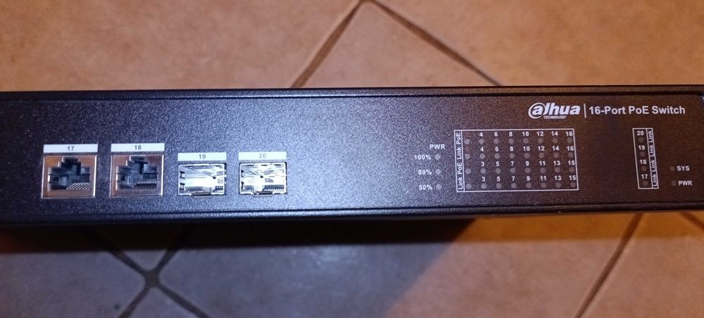 Switch Dahua PoE 16 portow 10/100/1000 2xuplink 2x spf