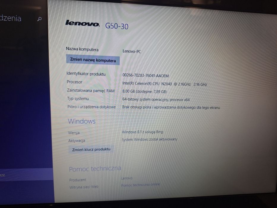 Laptop Lenovo G50-30 8GB RAM 500 HDD Intel Celeron