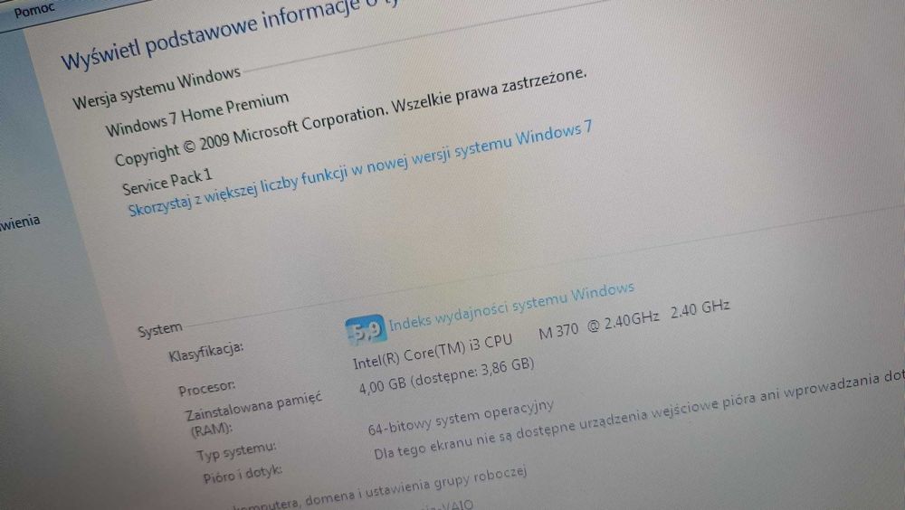 Laptop : SONY PCG-71211M i3 4GB 500HDD