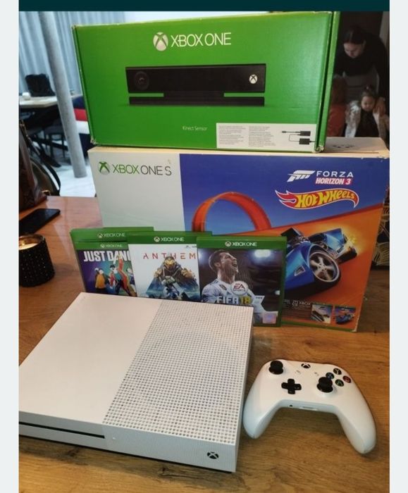 Xbox one s + Kinect adapter gry kartonik kpl zestaw