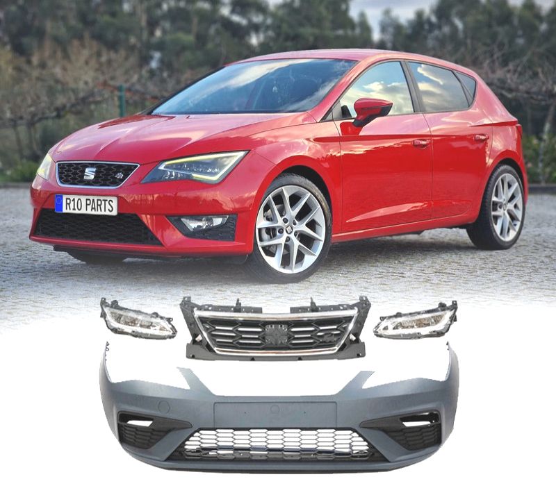 PARA-CHOQUES FRONTAL SEAT LEON 13-19 LOOK FR + FAROIS DE NEVOEIRO