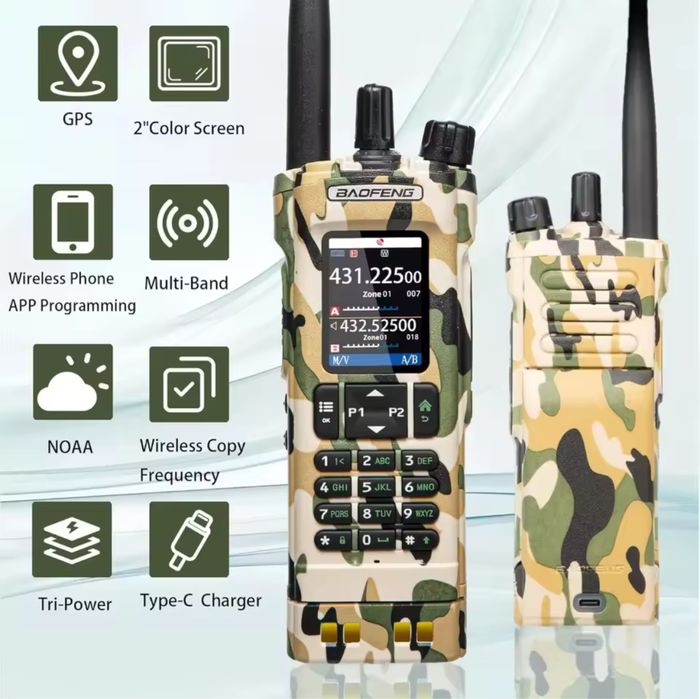Baofeng UV-32 Camo радіо рація ptt gps
