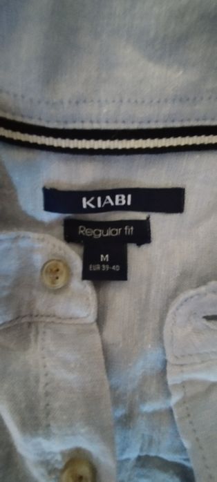Camisa linho Kiabi azul claro Tam M