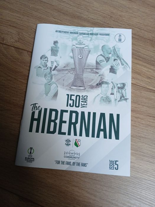 Program meczowy Hibernian FC - Legia Warszawa - Edynburg,  Szkocja