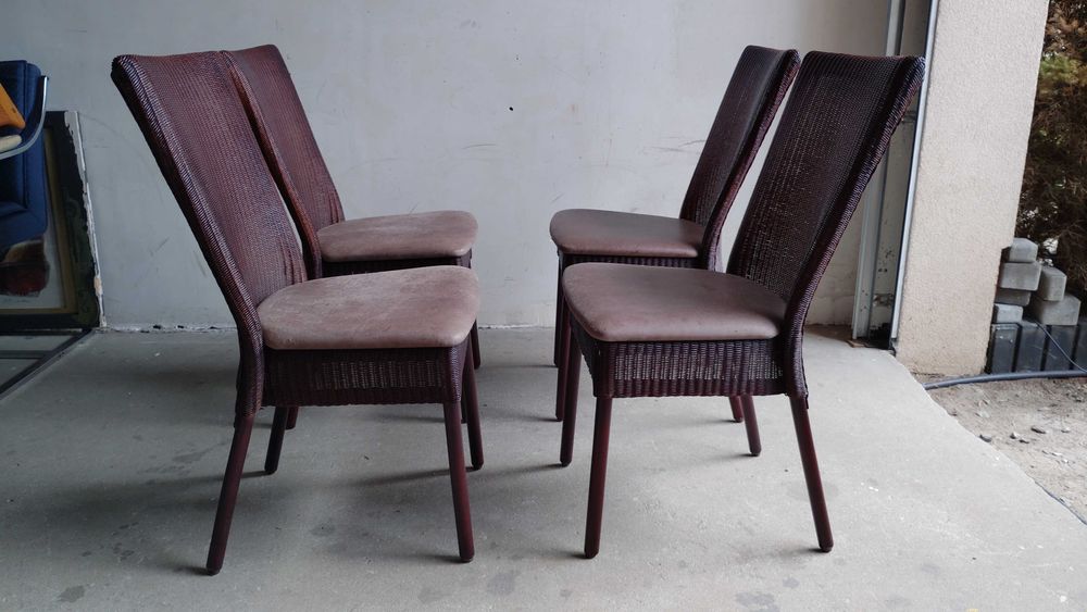 Brytyjskie krzesła rattanowe Lloyd Loom