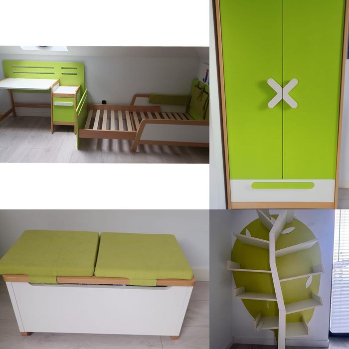 Komplet mebli Timoore Simple,biurko,szafa,lozko,regal drzewo,kontenere