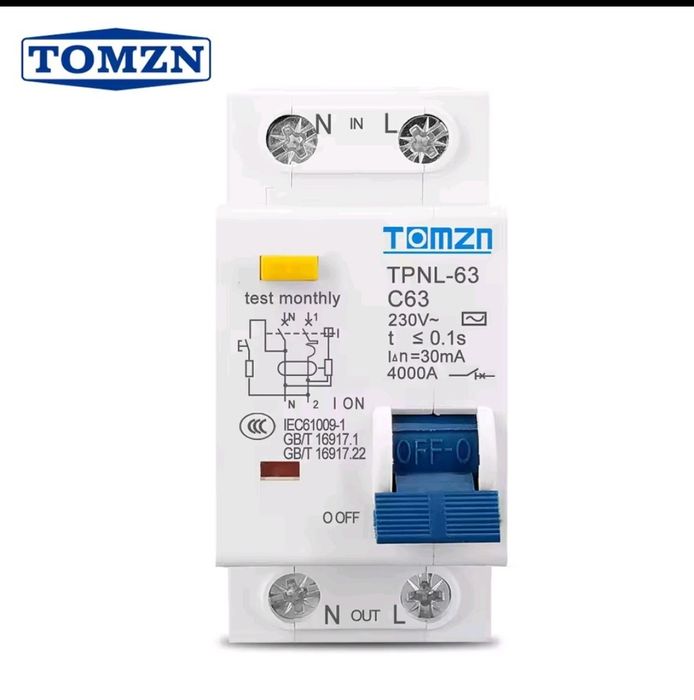 TOMZN ПЗВ УЗО ~230V 16/20/25/32/40/63А Дифавтомат Автомат 1P16/20/25A