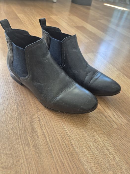 Botki Lasocki granatowe 36 skóra