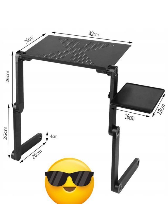 Stolik do laptopa gamingowy z podstawką na mysz aluminiowy