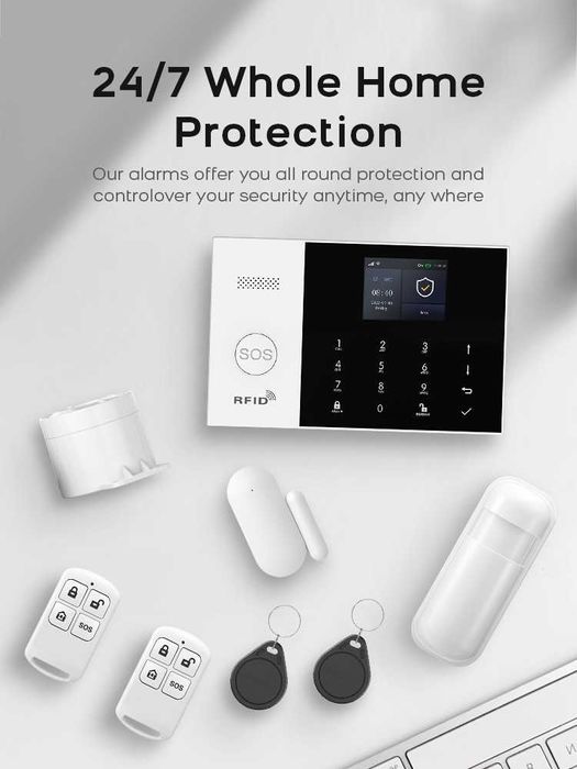 System Alarmowy PGST 4G WiFi Tuya Smart Life Alarm do garażu i domu