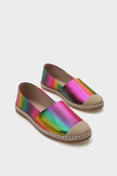 Espadryle damskie wielokolorowe wąż pleciony nosek 40 5ga