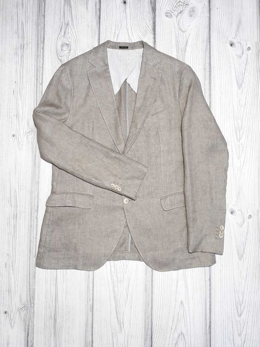 Лляний блейзер Massimo Dutti піджак розмір 54 (XL)
