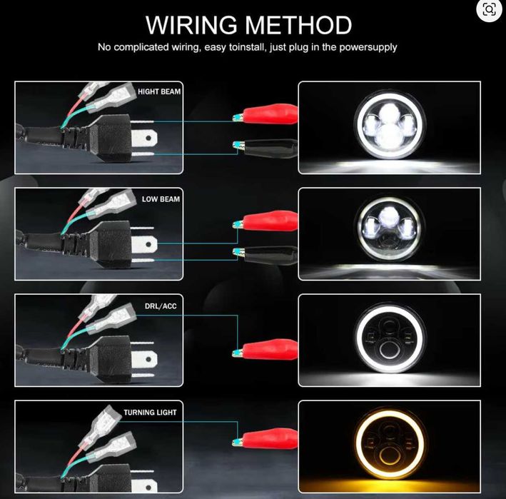 Farol LED com Halo Angle Eyes 7'' H4