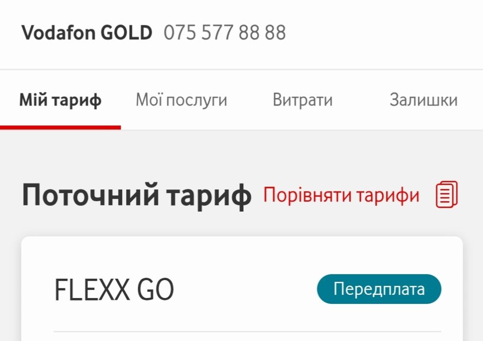 Красивий номер vodafone gold (чотири вісімки)