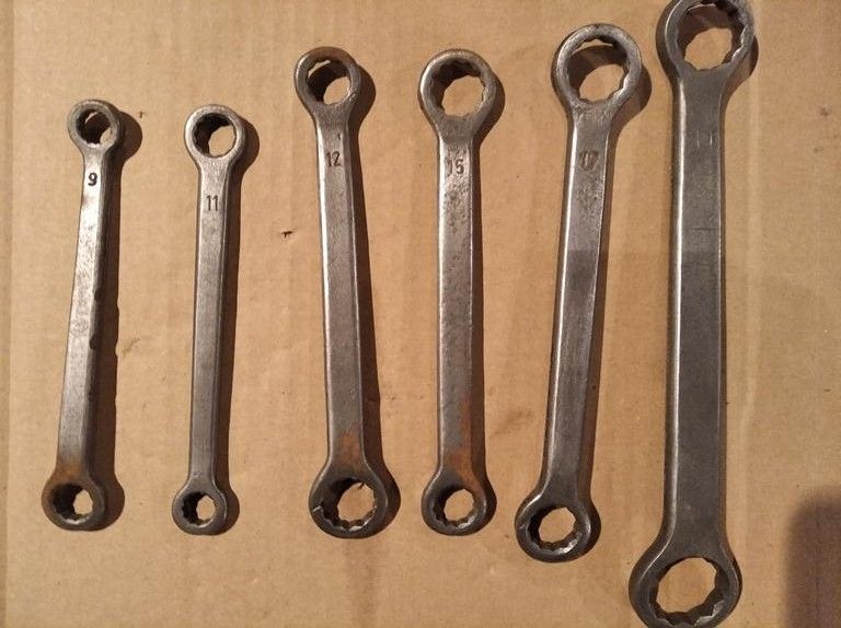 klucze płaskie starodawne do roweru solidne PRL