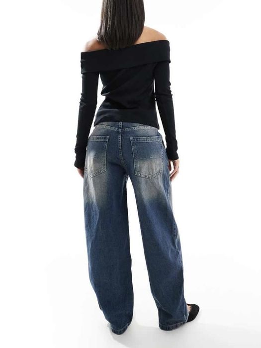 Джинси BERSHKA Skater Fit (S / M) Жіночі Сині Оригінал Скейтер Широкі