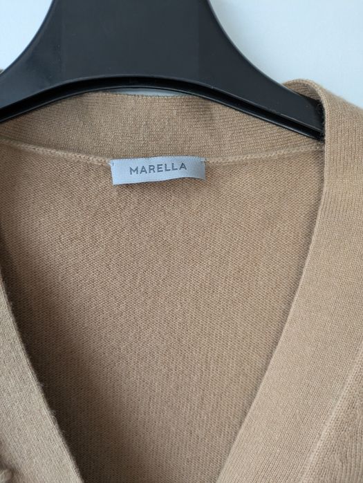 Karmelowy sweterek zapinany wełna kaszmir Marella 38/40 M/L