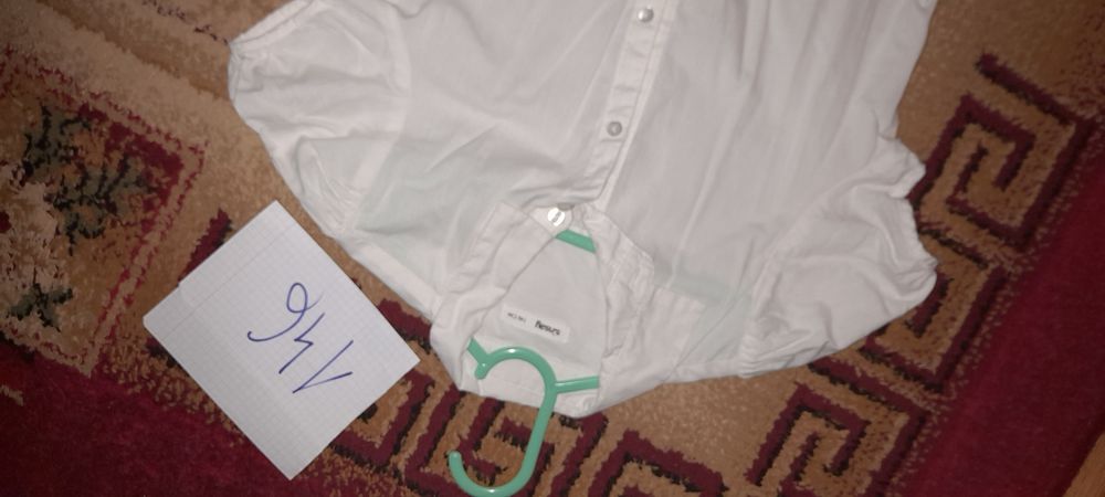 Koszula biała na krótki rękaw 146 dla dziewczynki strój galowy