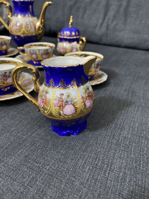 Serviço de chá em porcelana JWK Bavaria em ouro