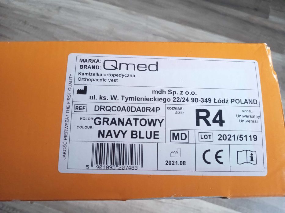Kamizelka ortopedyczna rozmiar R4 Qmed na lewą rękę