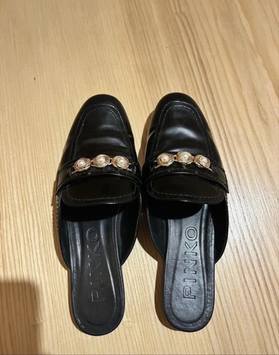 Klapki / Mule Pinko ze skory naturalnej