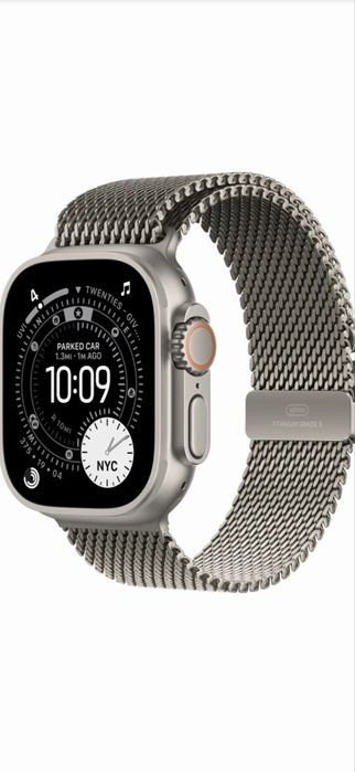 Jak Nowy -Apple watch ultra 1 + oryginalna  tytanowa bransoleta mediolańska apple r.L